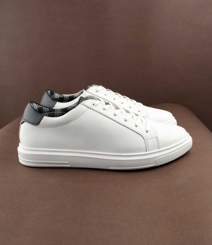 White Leather Low-top Sneakers