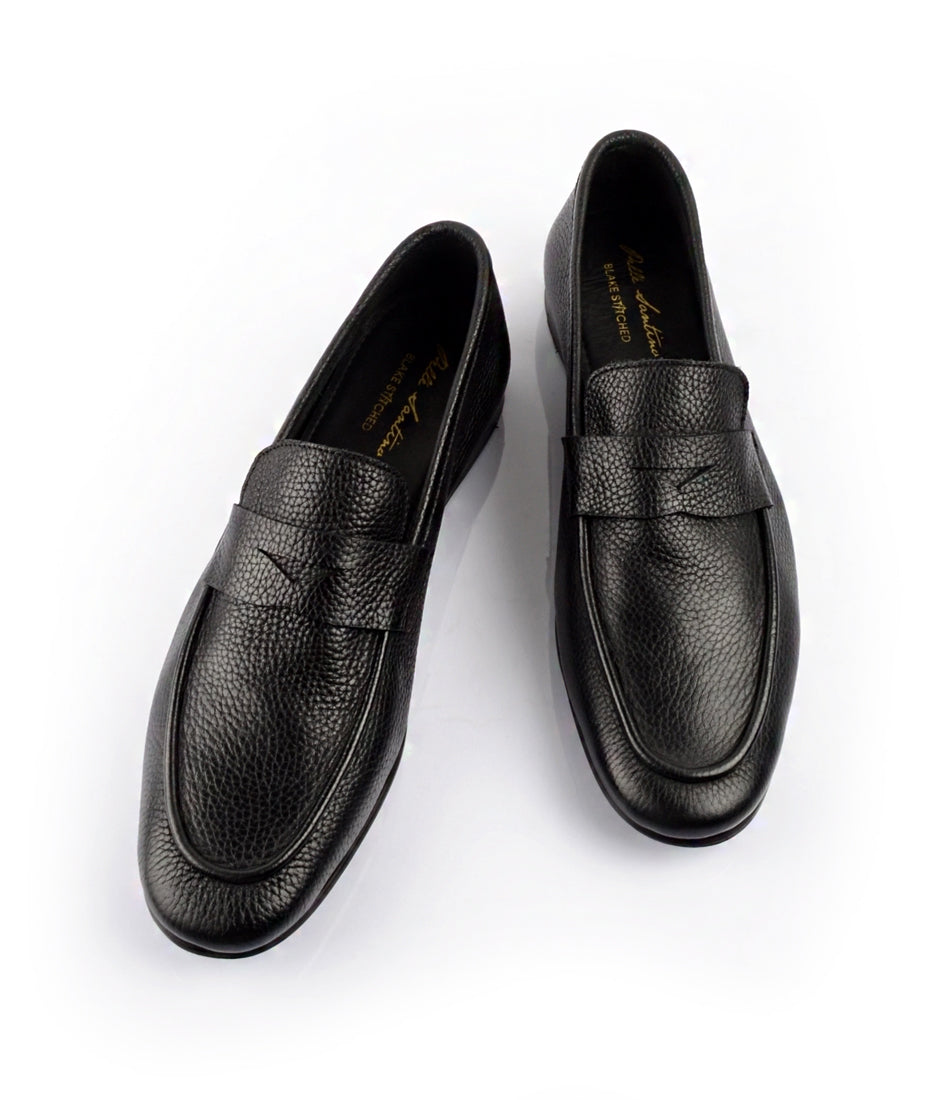 Pelle Santino - Black Penny Loafers - Ultra-Flex – The Dapper Man