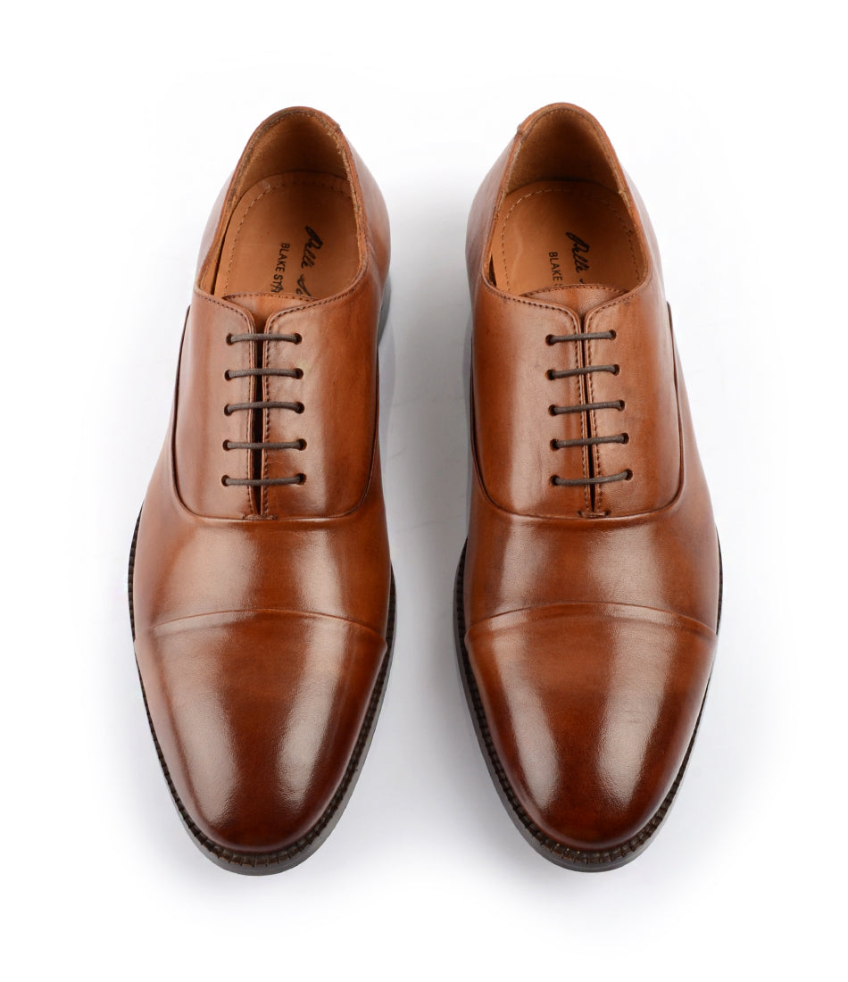 Classic Cap Toe Oxfords - Caramel - Best Hand-Made Leather Oxfords In India  – The Dapper Man