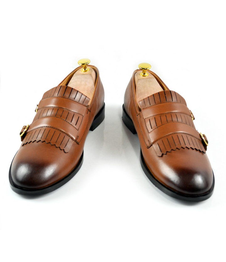 Tan Double Buckle Loafers - The Dapper Man