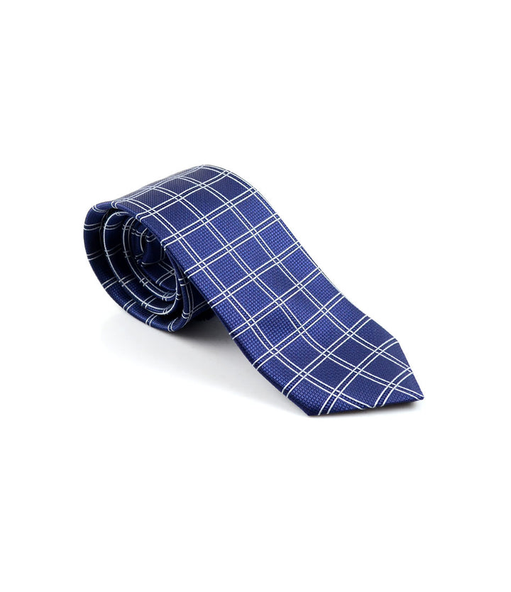 the dapper man - Specter Blue & Silver Neck Tie