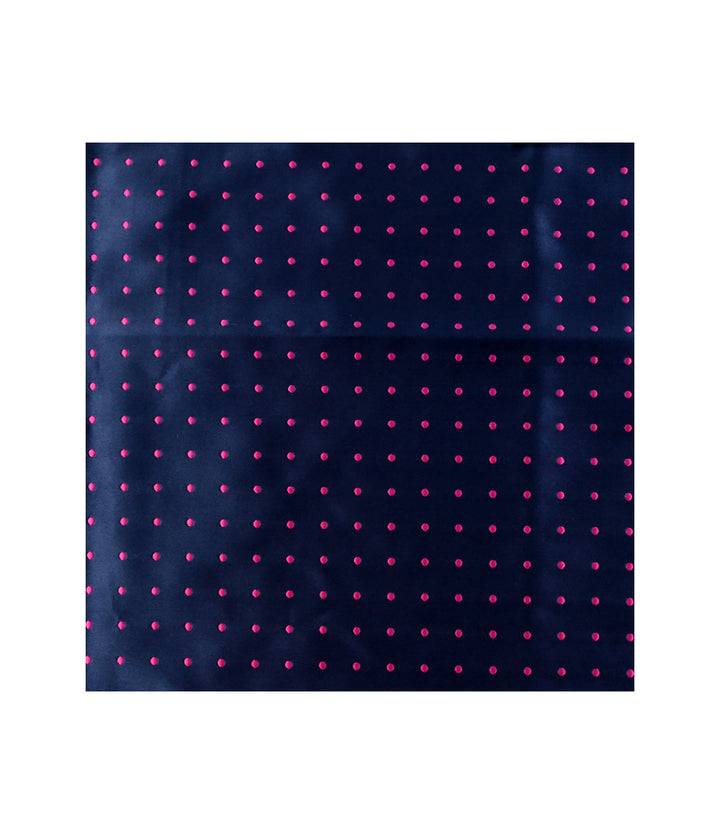 the dapper man - Midnight Blue & Pink Polka Pocket Square
