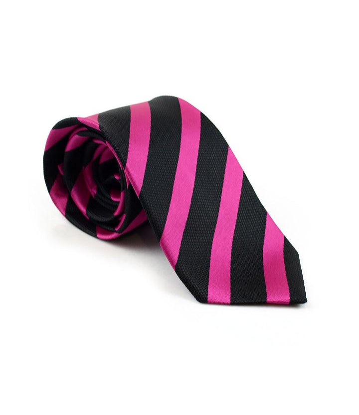 the dapper man - Black & Pink Stripe Neck Tie