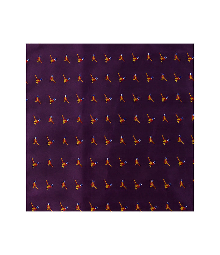 Natural Purple Bird Pocket Square - The Dapper Man