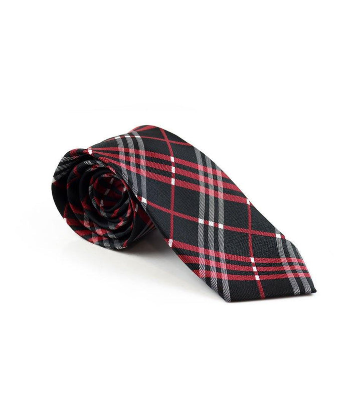 the dapper man - Black & Red Checks Neck Tie