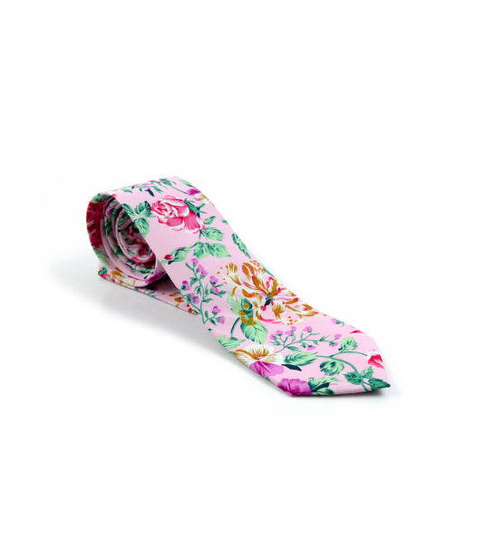 the dapper man - Venetian Pink Floral Neck Tie