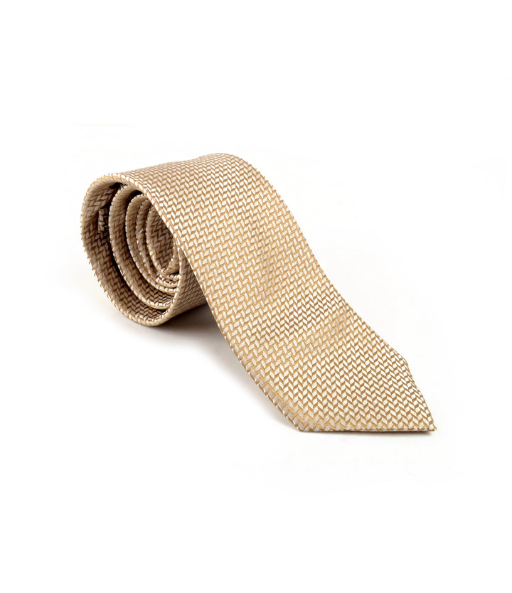 Golden Herringbone Neck Tie