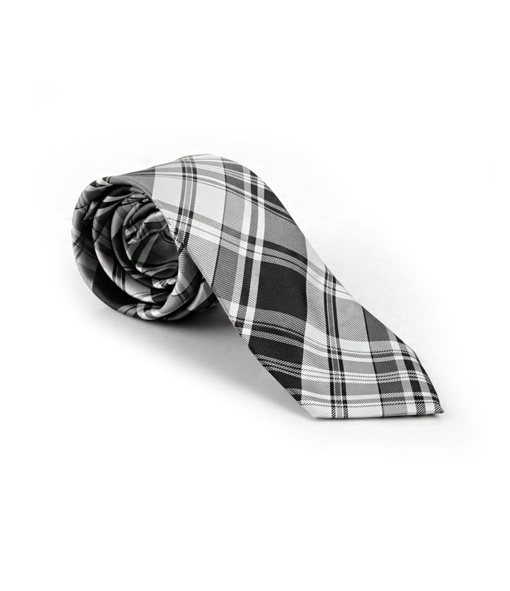Royal Chequered Grey & black Neck Tie