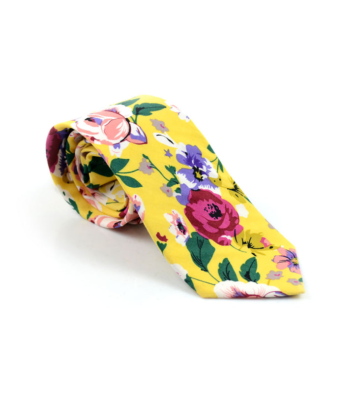 the dapper man - Tuscan Yellow Floral Neck Tie