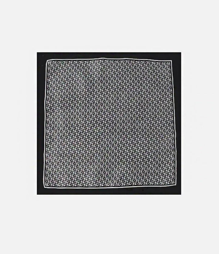 Black & White Geometric Pattern Pocket Square - The Dapper Man