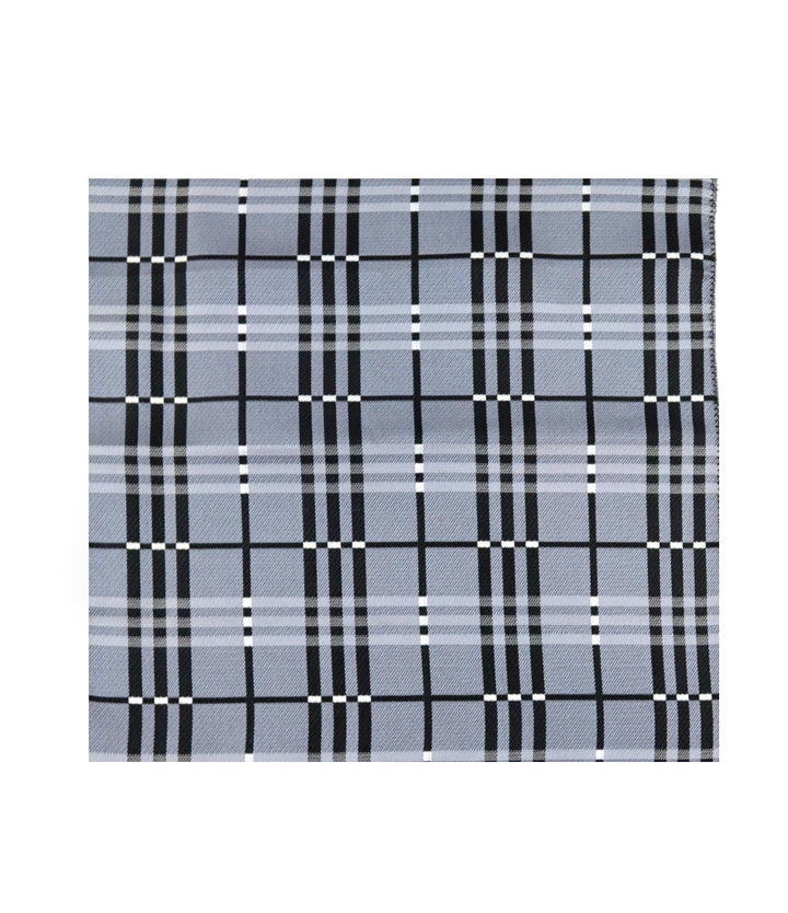 the dapper man - Grey & Black Checks Pocket Square