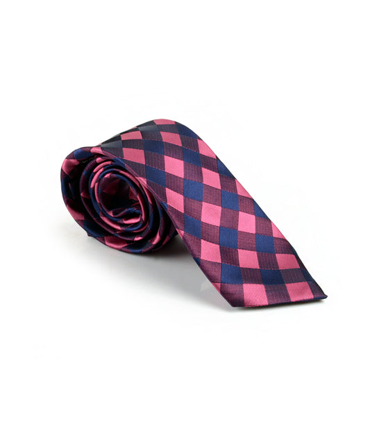 the dapper man - Pink & Blue Checks Neck Tie