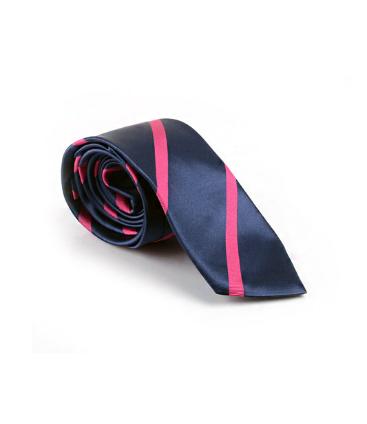 Royal Blue Pink Striped Neck Tie