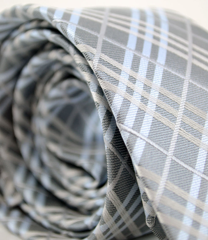 the dapper man - Light Grey Checquered Neck Tie