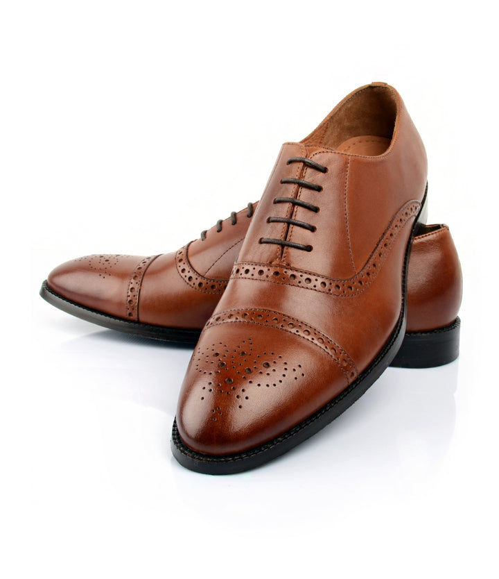 Semi-Brogue Oxfords Caramel