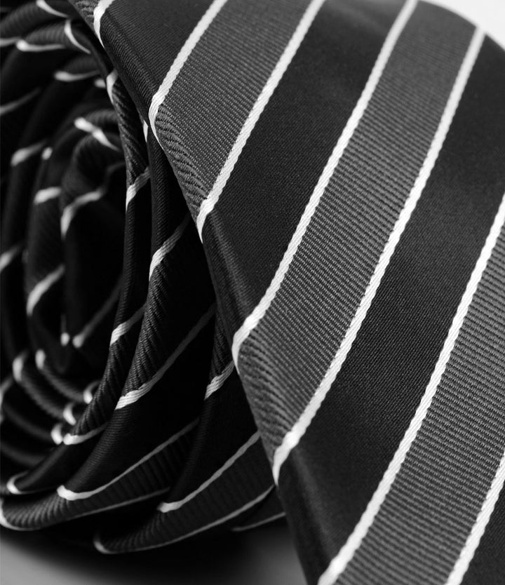Black & White Striped Neck Tie
