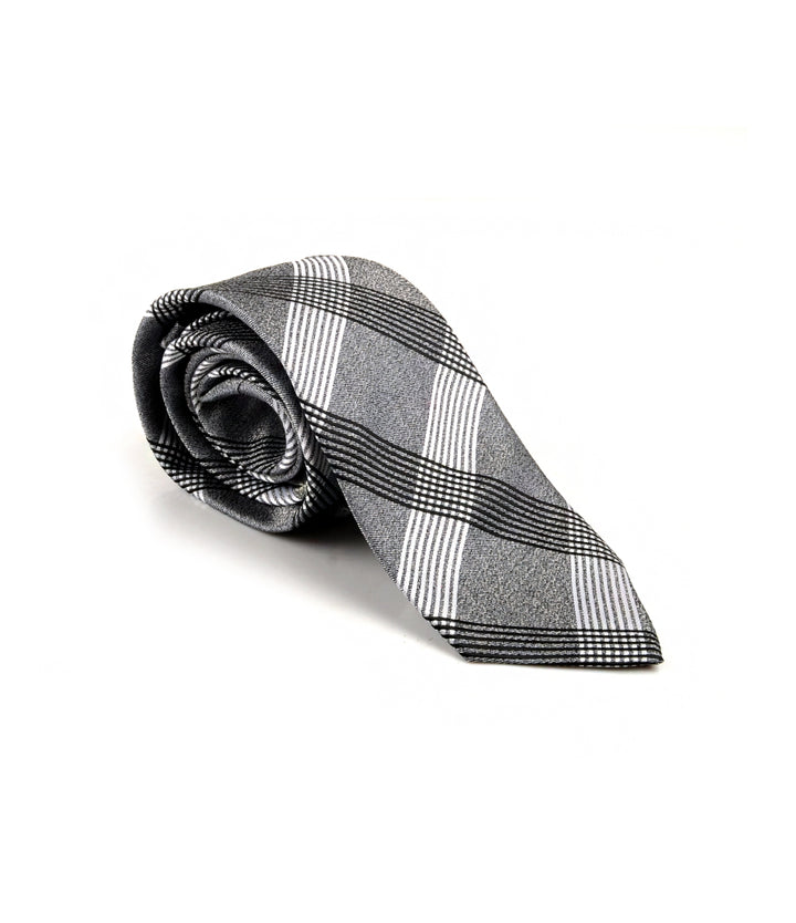 Slate Grey Chequered Neck Tie