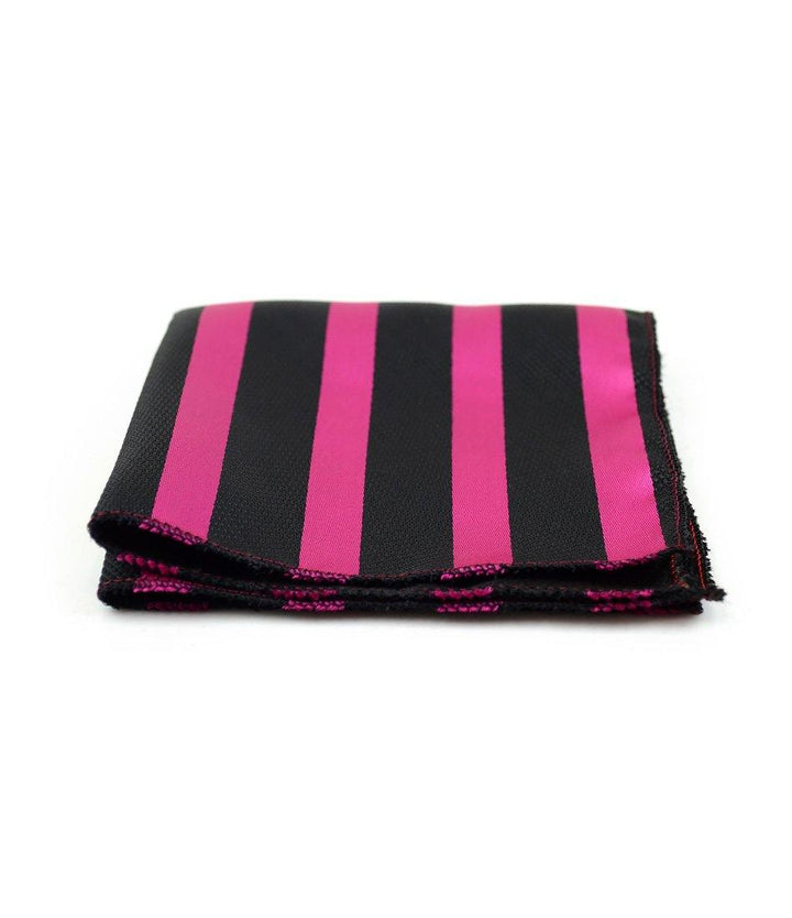 the dapper man- Black & Pink Stripe Pocket Square
