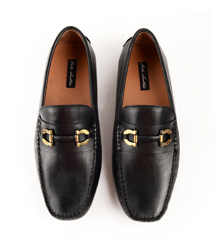 Pelle Santino - Bit Driving Loafer - Black - best Driving shoes india