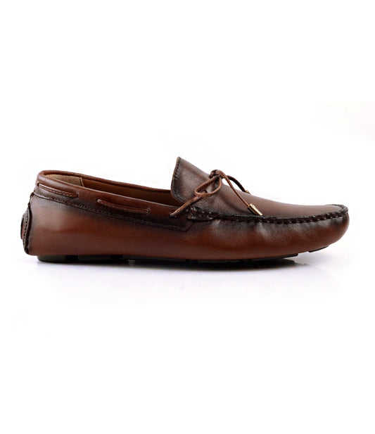 Pelle Santino - Laced Driving Loafer - Cognac - Best driving shoes online India