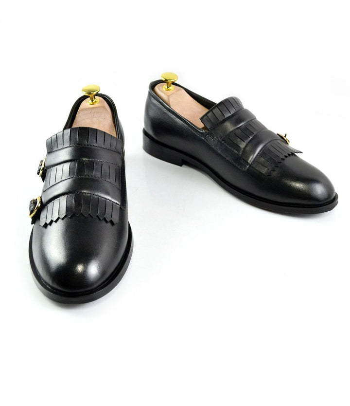 Black Double Buckle Loafers - The Dapper Man