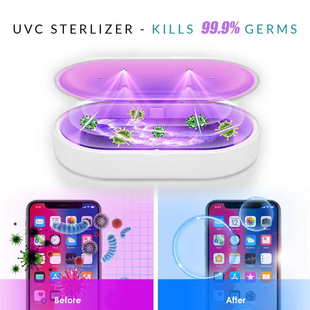 Summer Foliage UV Phone Sanitizer and Wireless 2024 Charging Pad