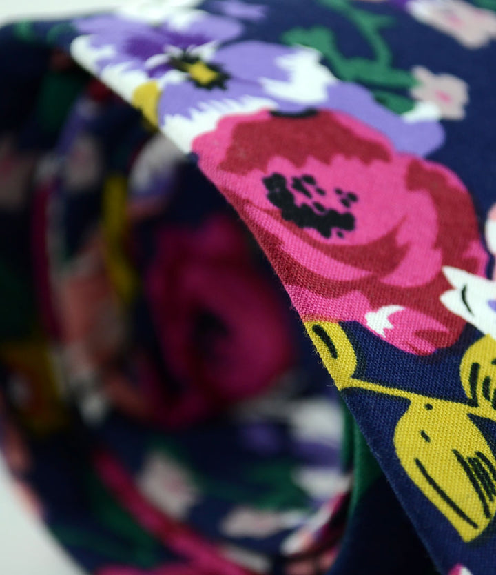 the dapper man - Prussian Blue Floral Neck Tie