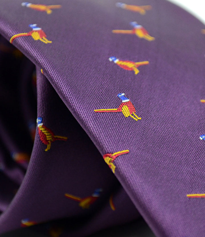 the dapper man - Natural Purple Bird Neck Tie