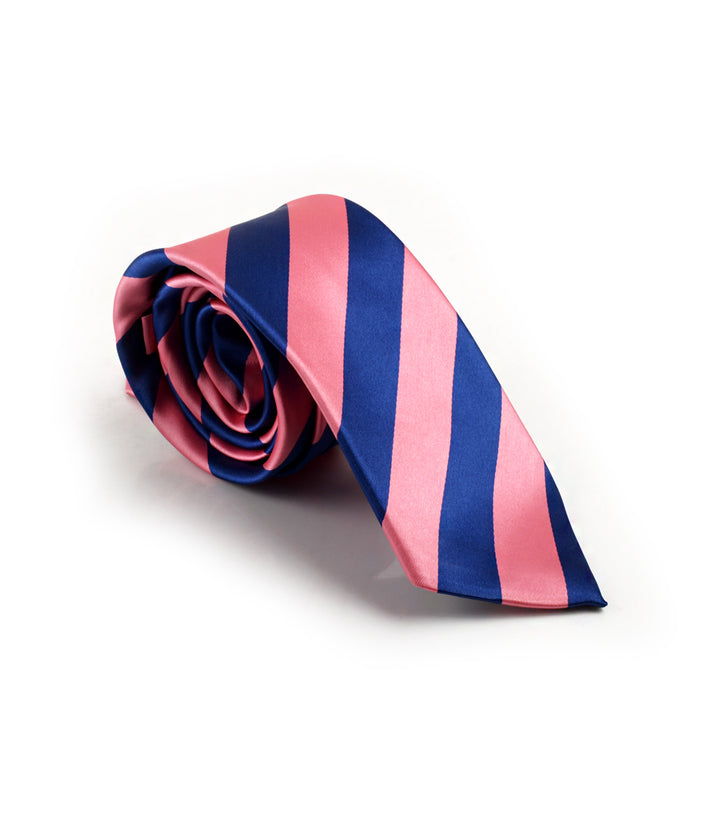 Blue & Pink Striped Neck Tie