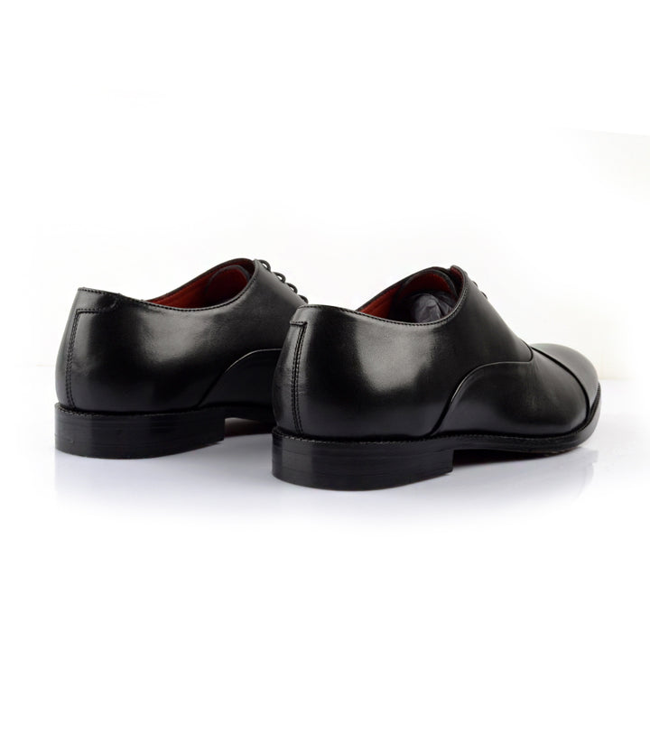 The dapper man - pelle Santino - Classic Cap Toe Oxfords - Black - best blake stitch leather shoes india 
