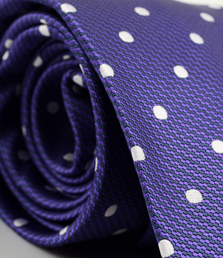 Purple & white Polka Neck Tie