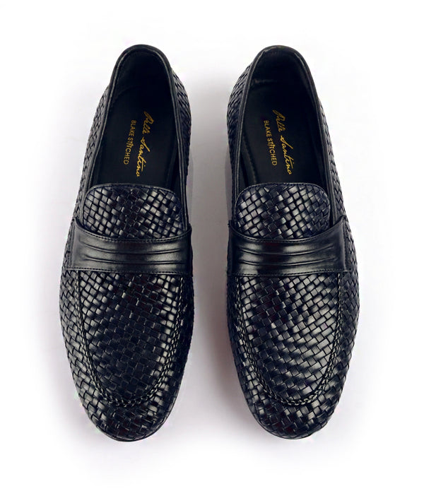 Pelle Santino - Blake Stitched - Handwoven Loafers - Navy