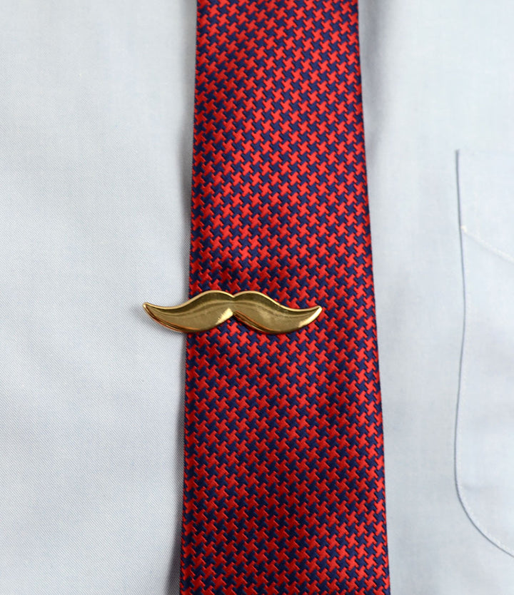 the dapper man - Gold Mustache Tie Bar