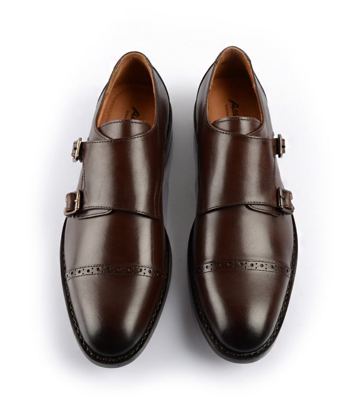 Pelle Santino - Goodyear Welted Double Monk Strap Brown | Best monk ...