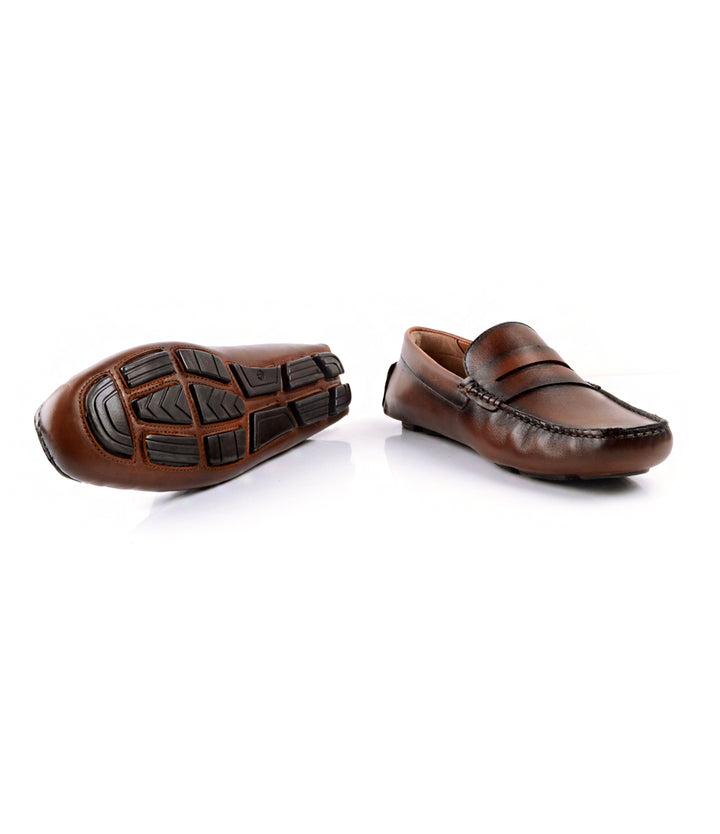 Pelle Santino - the dapper man - Penny Driving Loafer - Cognac - best driving loafers online
