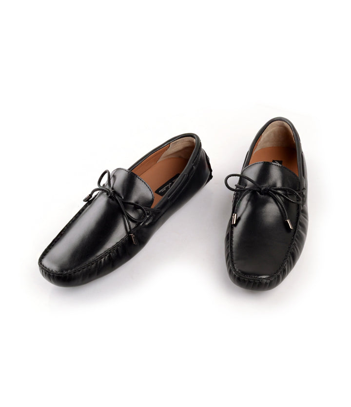 Pelle Santino - Laced Driving Loafer - Black - Best driving shoes online India