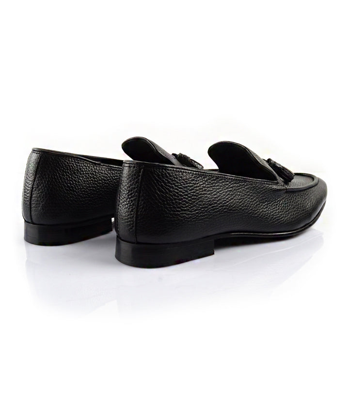 pelle Santino - Black Milled Tassel Loafers - Ultra-Flex