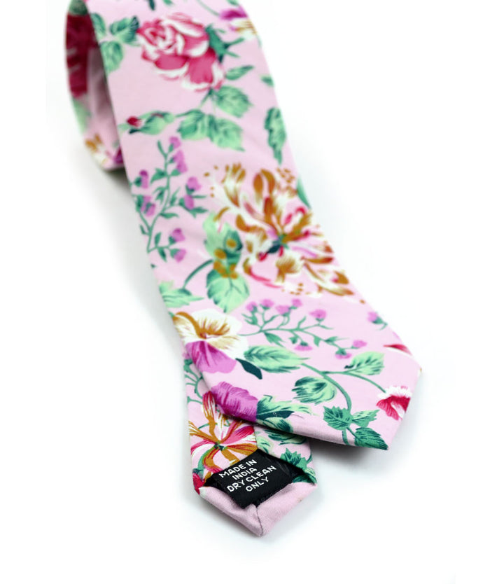 the dapper man - Venetian Pink Floral Neck Tie