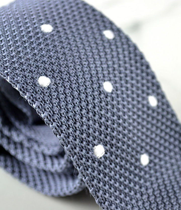 Grey with White Dots Neck Tie - The Dapper Man