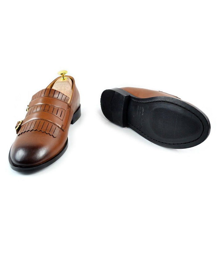 Tan Double Buckle Loafers - The Dapper Man