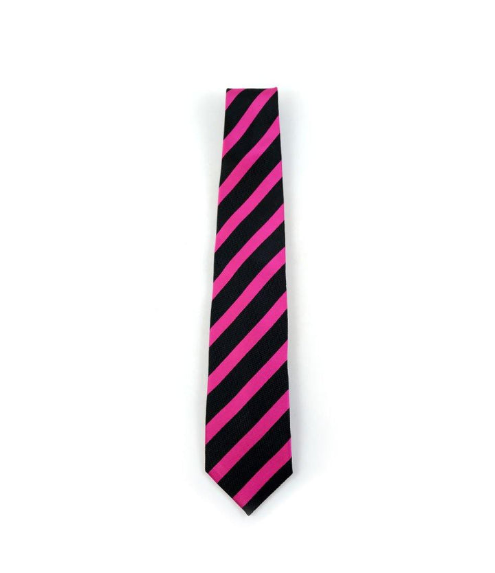 the dapper man - Black & Pink Stripe Neck Tie