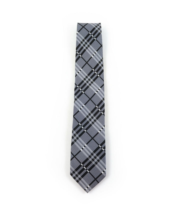 the dapper man - Grey & Black Checks Neck Tie