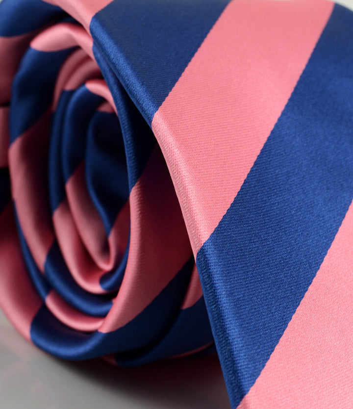 Blue & Pink Striped Neck Tie