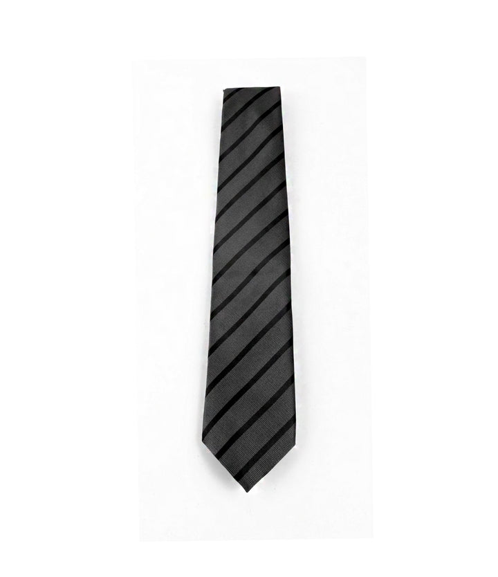 Grey & Black Striped Neck Tie