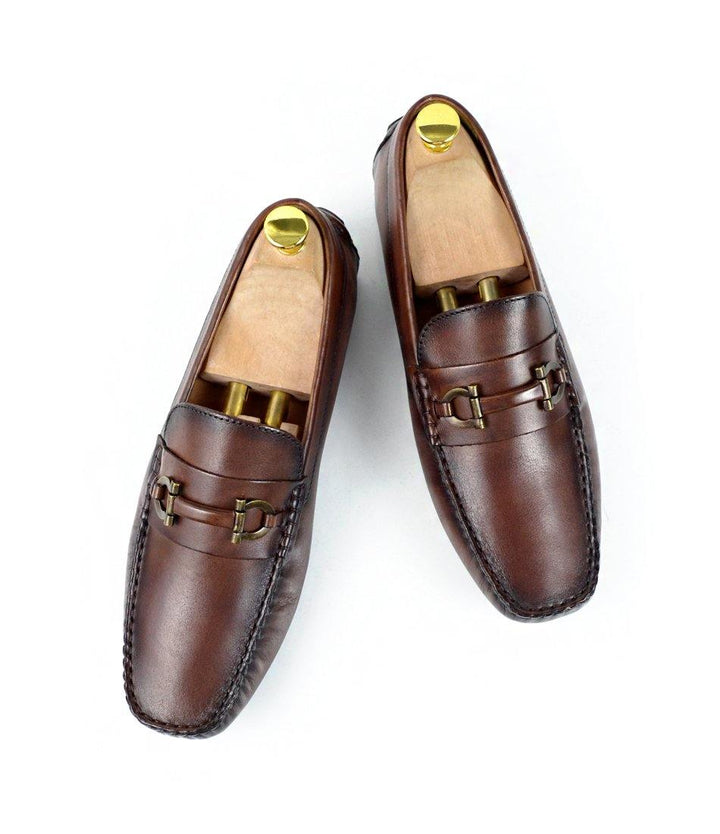 Pelle Santino - Bit Driving Loafer - Cognac - Best driving shoes online India UK / India 7