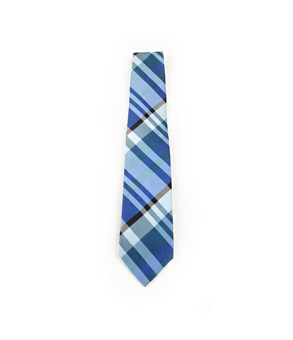 Royal Chequered Blue & Green Neck Tie The Dapper Man
