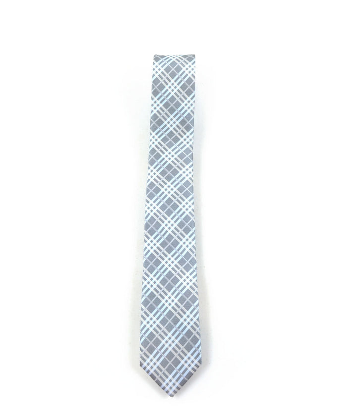 the dapper man - Light Grey Checquered Neck Tie
