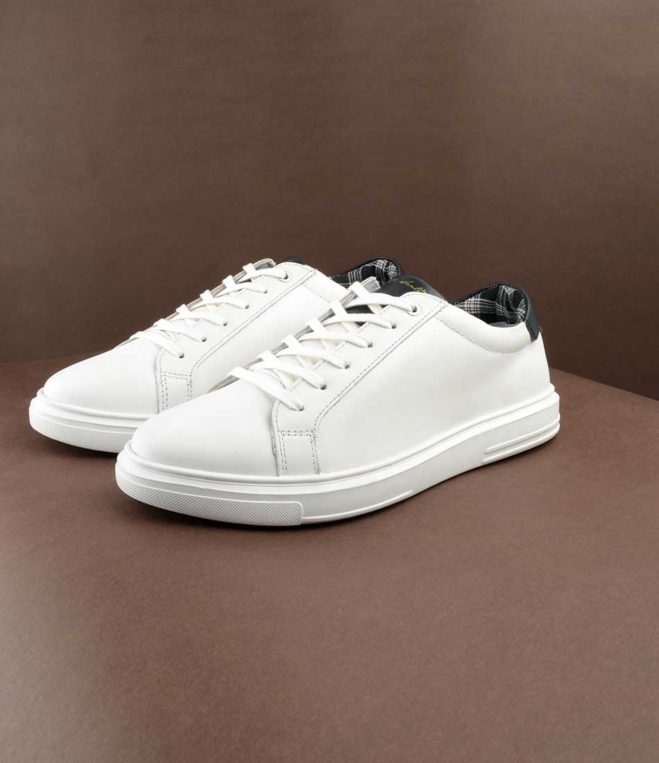 Mens white leather clearance shoes