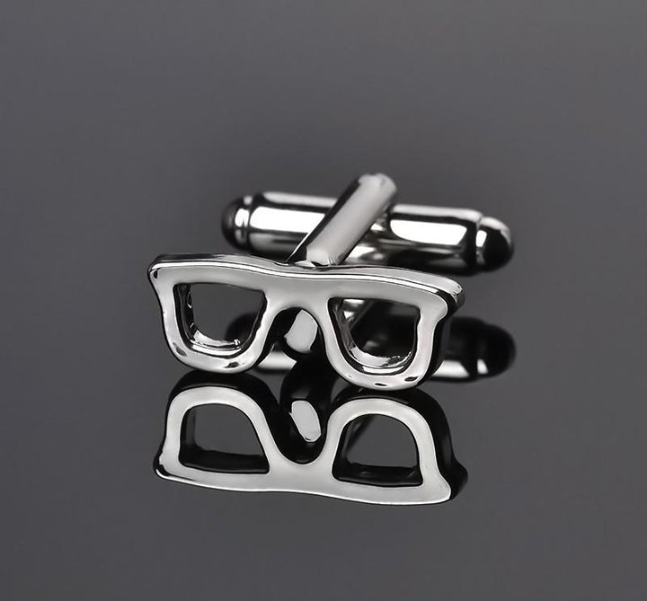 Silver Retro Glasses Cufflinks - The Dapper Man