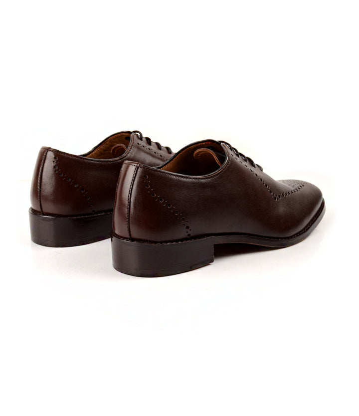 Pelle Santino - Medallion Toe Wholecut Oxfords - Brown - Blake Stitched